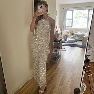 NWT DES PHEMMES | Exclusive Embellished Silk Maxi Dress | Size 4